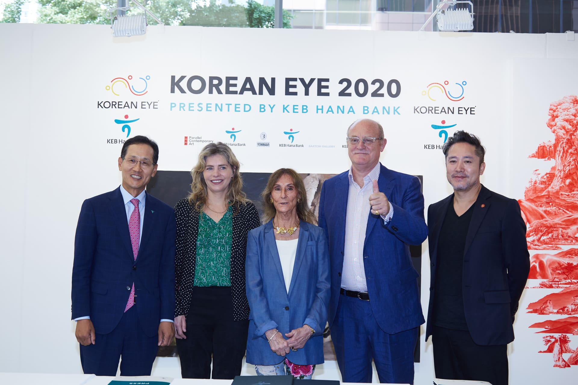 Mr Ji Sung Kyu, Ms Philly Adams, Mrs Serenella Ciclitira, Mr David Ciclitira and Mr Seahyun Lee at the launch of Korean Eye 2020